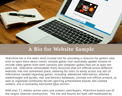 A Bio for Website Sample