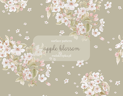apple blossom surface pattern design for bedding
