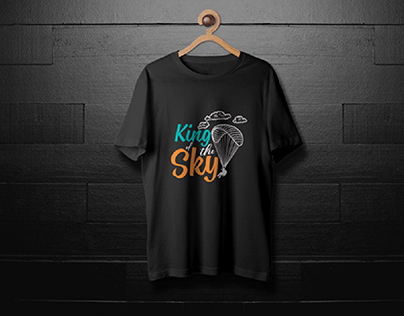 King of the Skydiving TYPOGRAPHY t-shirt design