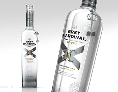 CGI Packshot Vodka GREY CARDINAL for STUDIOIN