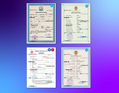 Cabo Verde,Burundi certificate templates