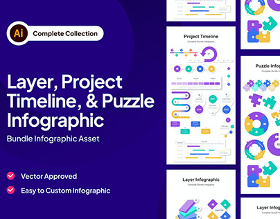 Layer, Timeline, & Puzzle Infographic Asset