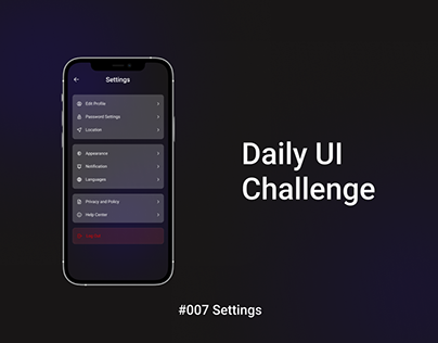 Settings Daily UI Challenge #007