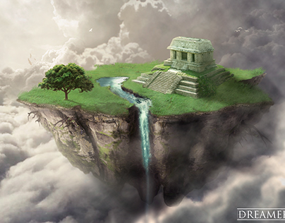 "Somewhere the clouds"  (matte painting)