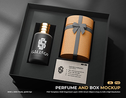 Perfume and Box Mockup