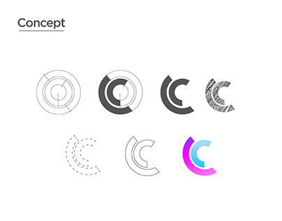 crypto C letter mark modern minimalist logo Design