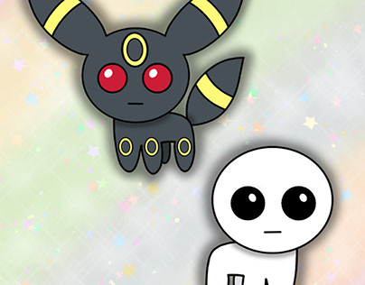 TBH Creature and Umbreon Trading Card Design