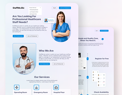 StaffMeBiz - Medical Service Website Design