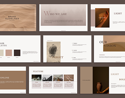 brown simple brand guideline ppt template design