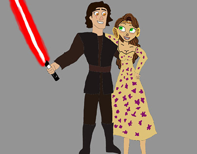 Eugene and Rapunzel as Anakin Dark Side and Padme