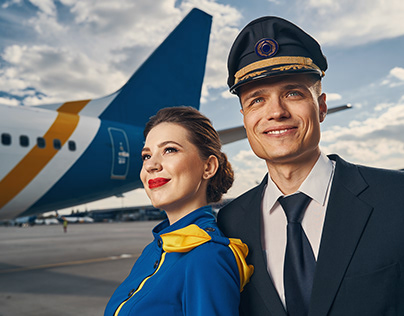 Photo retouch for airline advertising