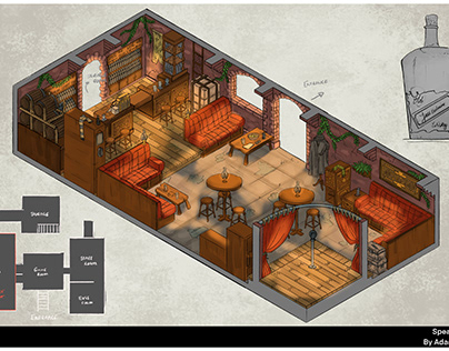 Project thumbnail - New Roanoke Game - Speakeasy Bar Concept Interior