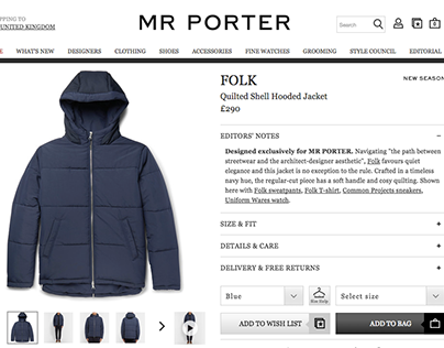 MR PORTER editorial product copy