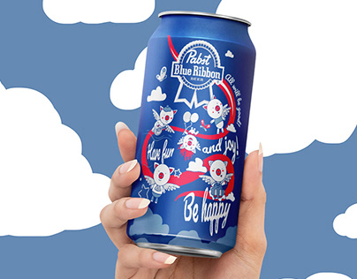 Packaging design beer can Blue Ribbon