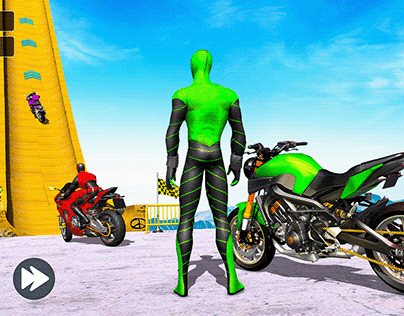 super hero bike stunt