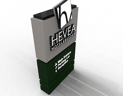 Hevea Hotel Pylon 3d signage