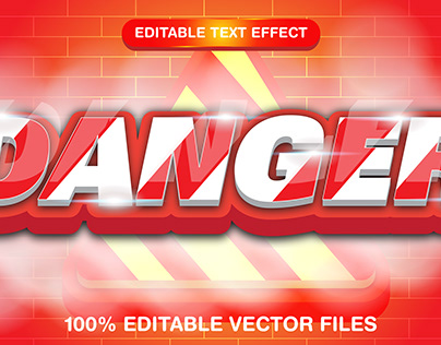 Danger 3d editable text style Template