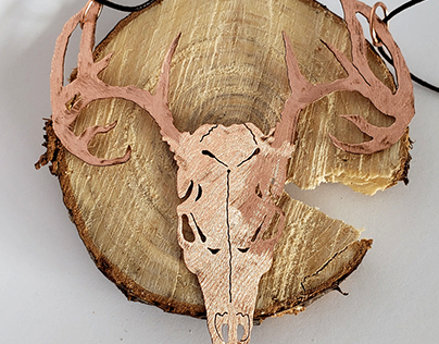 Copper Deer Skull Pendant