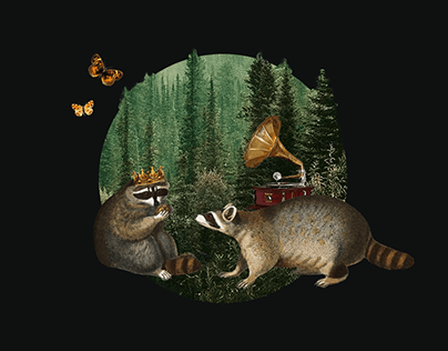 Raccoons | Digital Collage