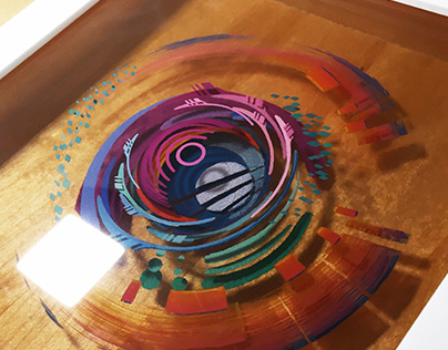 Conception: 3D painting with layered resin and acrylic