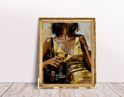 Stylish lady posing, abstract art woman. AI art