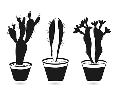 cactus isolated vector Silhouettes