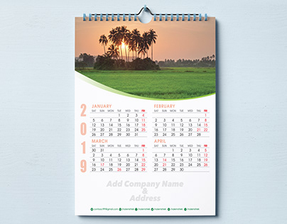 Wall Calendar Design 2019