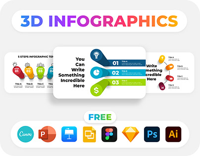 Free 3D Infographics. Graphic Design Templates.