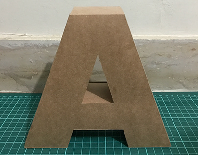 A project of making a letter out of boxboard