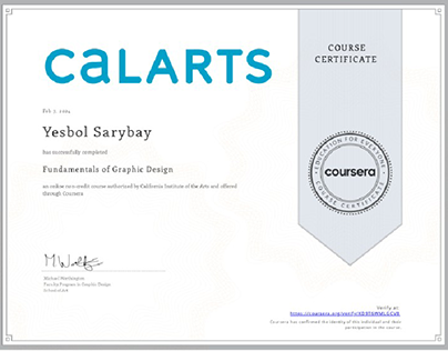 Certificate from Calarts Coursera