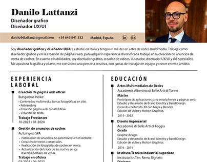 CV Danilo Lattanzi - Graphic and UX/UI designer