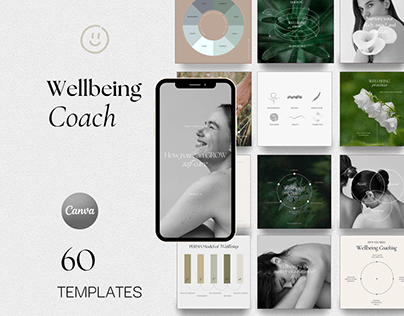 Wellbeing Coach Instagram Canva Templates, IG
