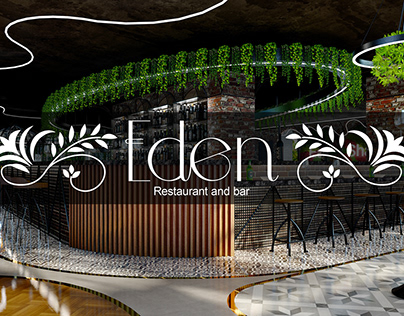 Eden restaurant bar interior design and visualisation