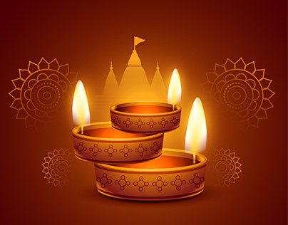 Happy diwali festival diya card