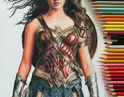 Wonder Woman - Color Pencils on paper