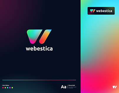 Gradient logo concept for a Webestica studio