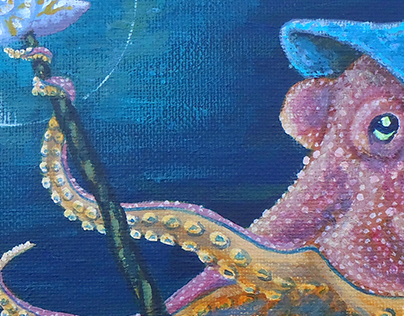 Octopus Wizard Painting