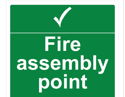 Fire Assembly Point with Tick and Number