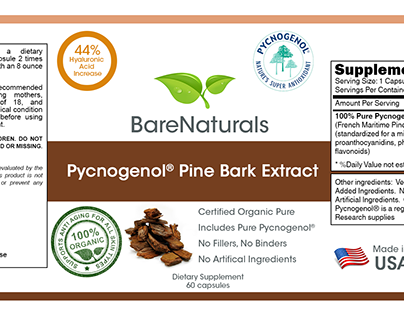 Pine Bark Extract Bottle Label