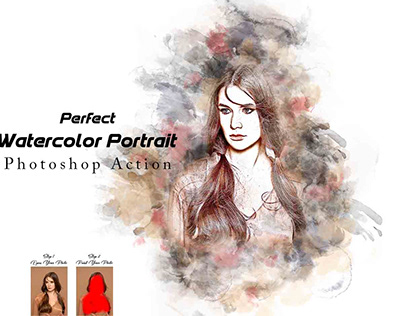 Perfect Watercolor Portrait Photoshop Action