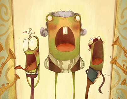 Singing Frogs Illustration