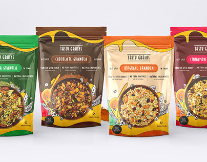 Tasty Grains Granola Packaging Redesign