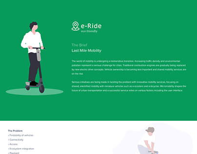 e-Ride Wireframe(to solve last mile mobility issues)