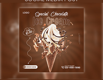 Ice-Cream Social Media / Instagram Post Design