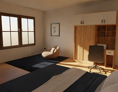 Modern Bedroom using Blender 3D