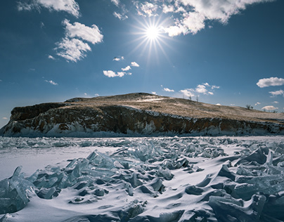 Baikal blue ice