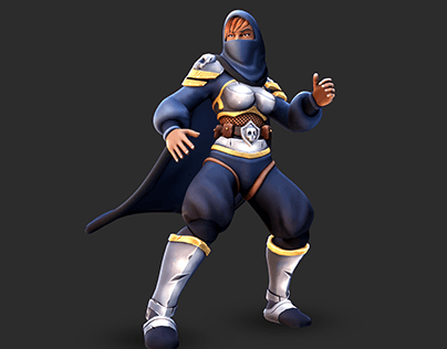 Hand painted spy character I made in Blender.