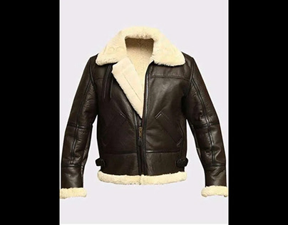 Mens B3 WWII Aviator Bomber Shearling Leather Jacket