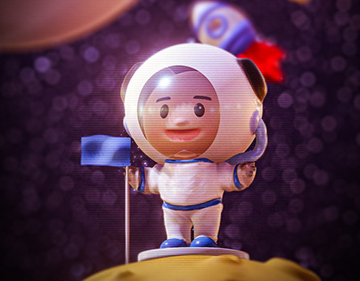 Astronaut 3d Character Poster
