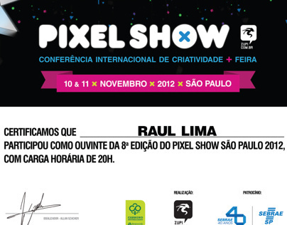 Certificado :: PixelShow 2012